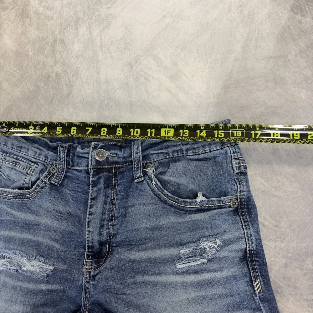 BKE Jake 34R Denim Jean Shorts‎ Blue Distressed Cutoff Frayed Hem